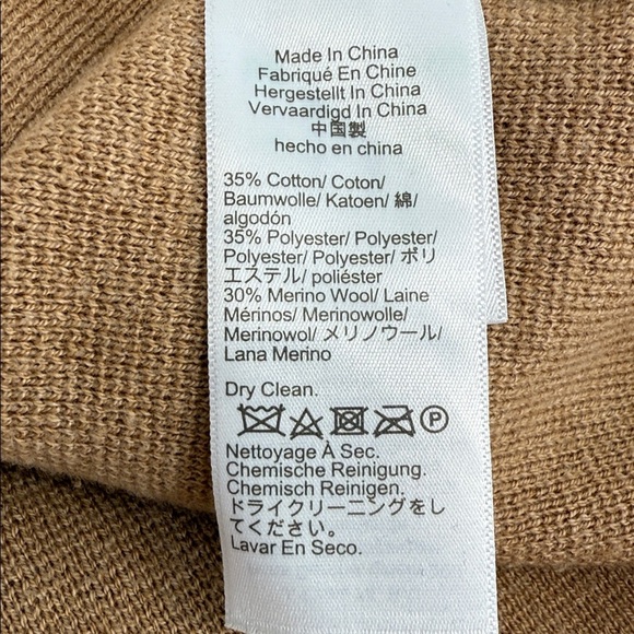 J.Crew Giselle Women’s Camel Cardigan Sweater Size M Merino Wool Cotton Blend - Picture 11 of 12